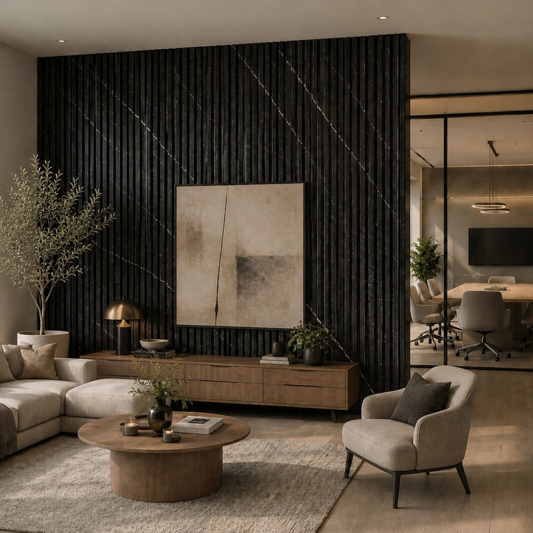 3D Lamellás SPC falpanel Nero Elegance